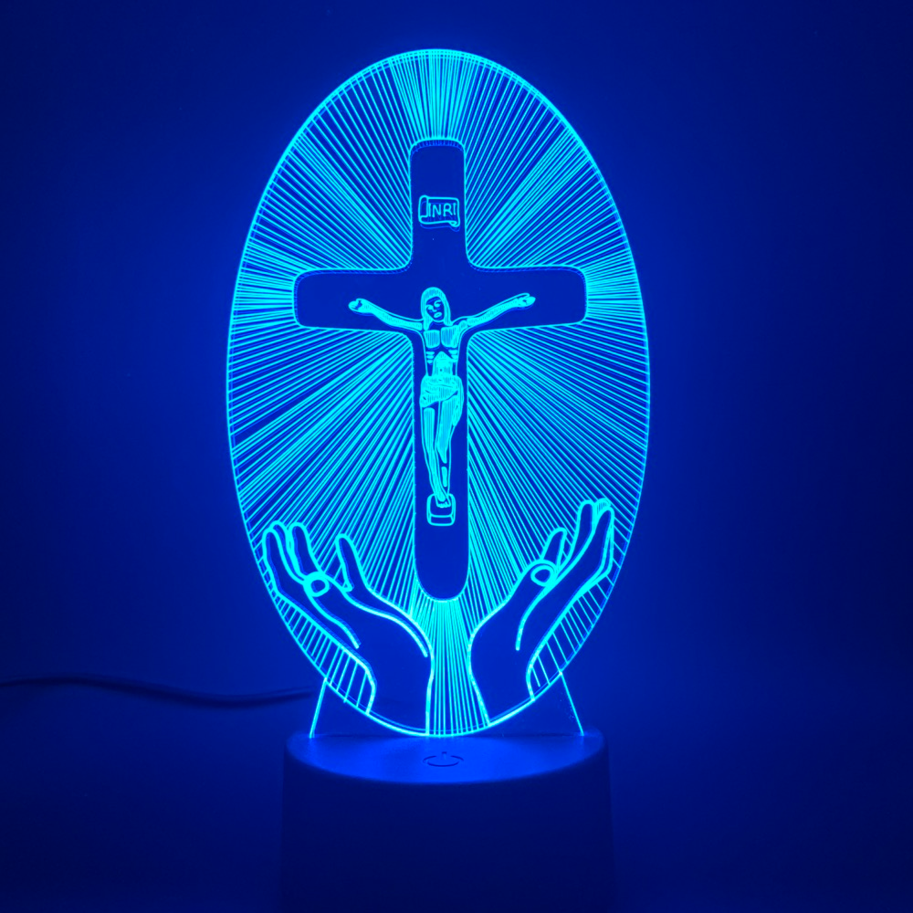 3D Acryl Jesus Kreuz Nachtlicht