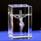 3D Crystal Crucifix Christian Ornament