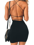 Backless Spaghetti Strap Bodycon Party Dresses for Women