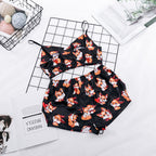 Fashion Print Satin Cami Sleepwear Set for Women