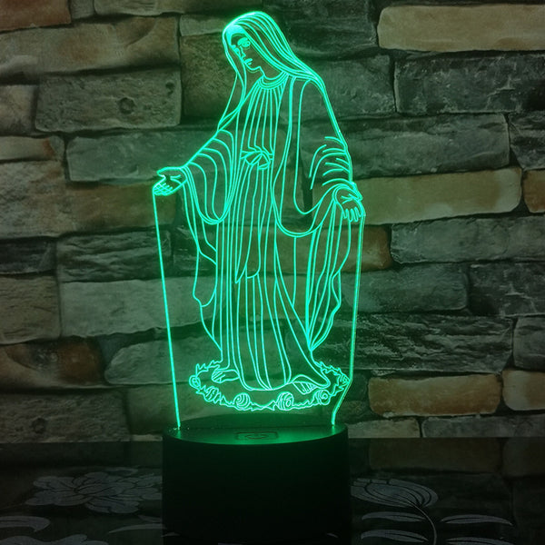 3D LED Night Light - Virgin Mary