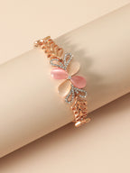 Floral Cat's Eye Stone Bracelet for Women