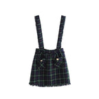 Plaid Tweed Suspender Skirt
