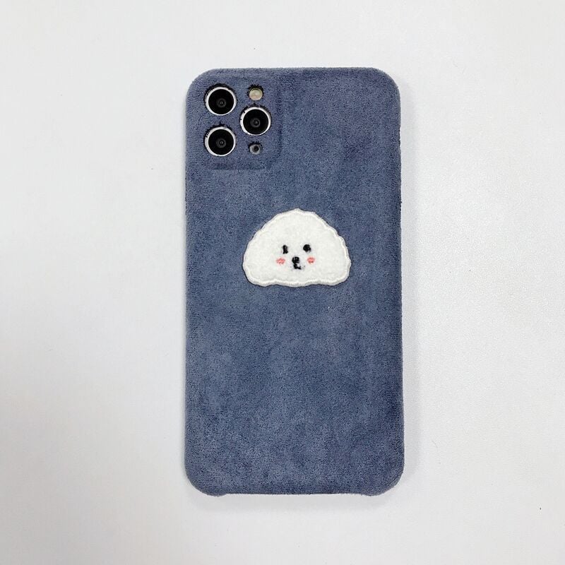 Embroidered Teddy Bear Plush Phone Case | Protective Cover