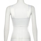 Summer Women's V-Neck Ruched Crop Top with Straps