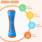 Durable Rubber Dog Chew Toy, Freezable Teeth-Cleaning Treat Toy for Aggressive Chewers, Non-Toxic Interactive Fetch Toy for Medium & Large Dogs