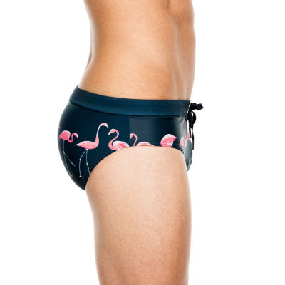 Men's Flamingo Print Swim Briefs