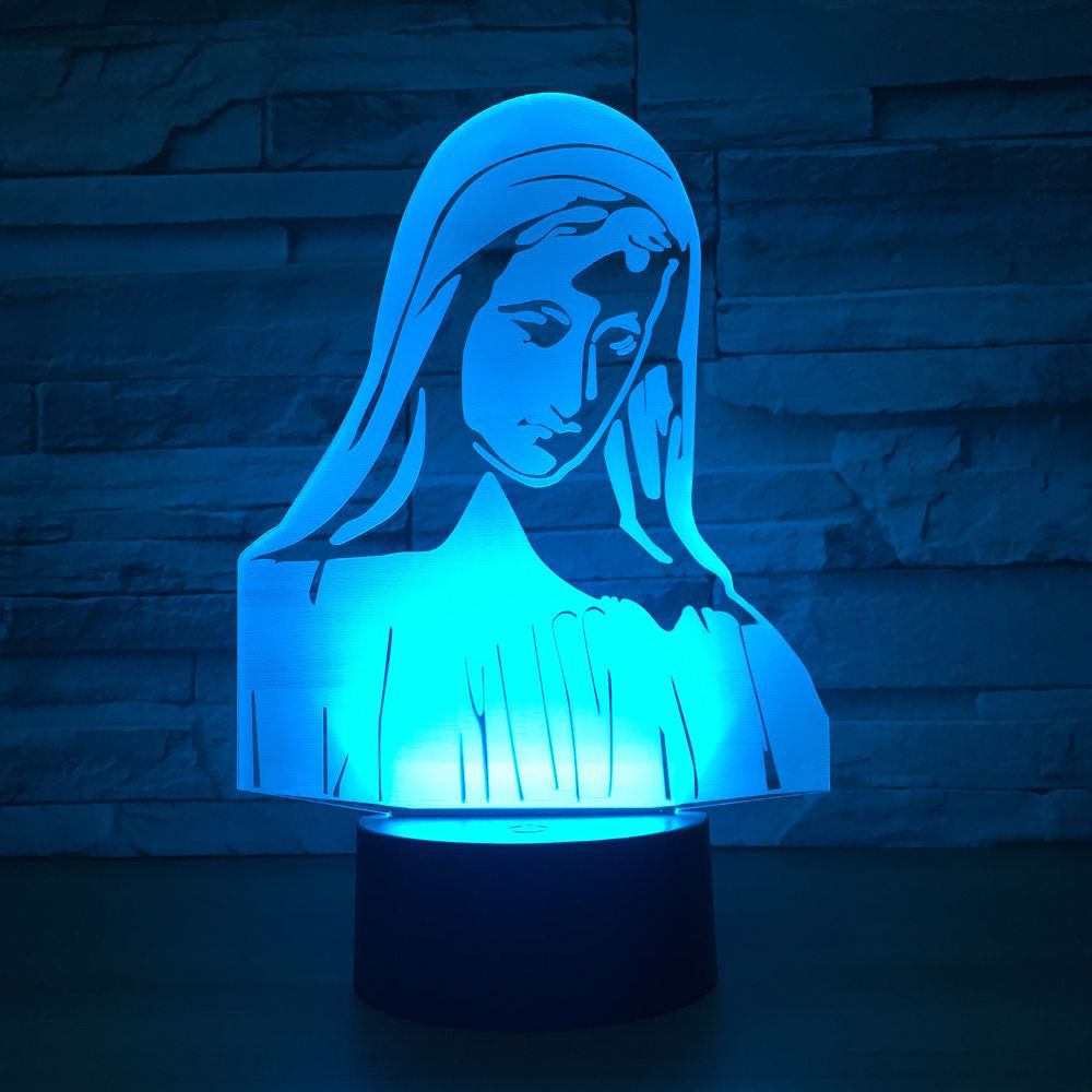 3D LED Night Light - Virgin Mary