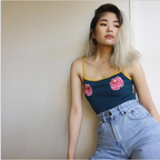 Romper with Tank Top and Rose Design