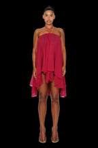 Halter Neck Tube Top Loose Mini Dress