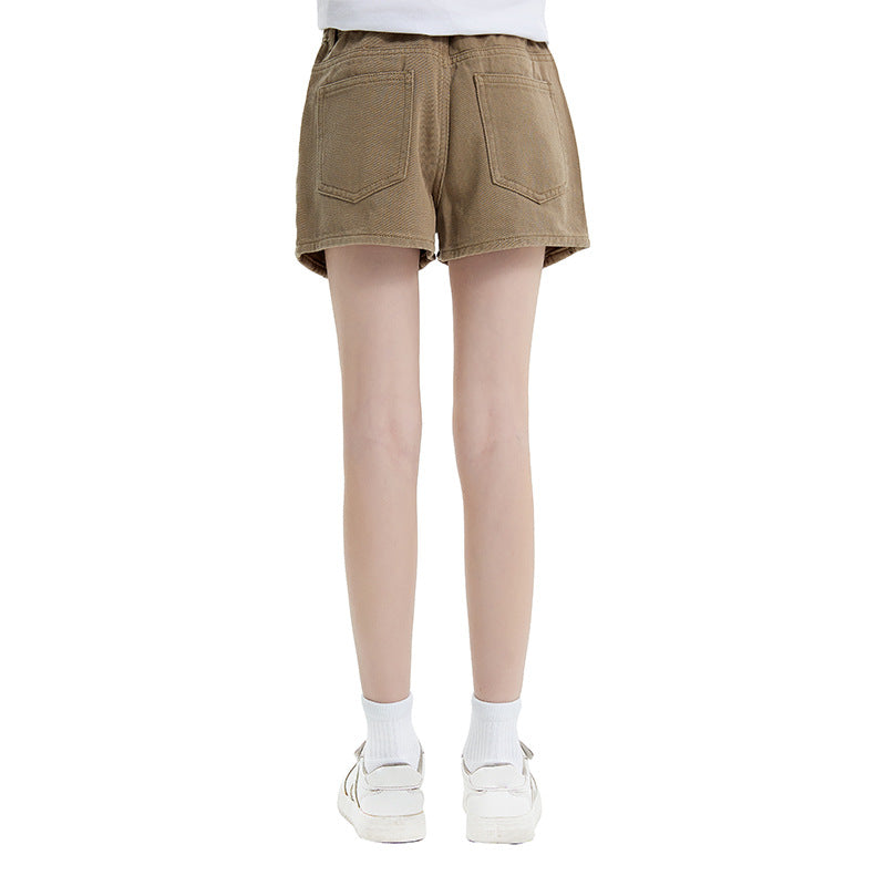 Y2K Style Girls' Casual Multi-Pocket Denim Shorts