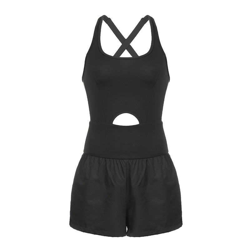Fashionable Women's Yoga Shorts and Loose Fitness Set