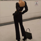 French Court Style Square Neck Ruched Crop Top