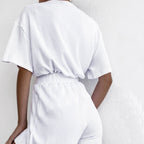 DICLOUD Women's Summer V-Neck Top and Shorts Set