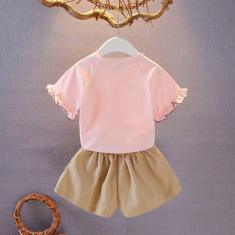 Girls' Casual Cotton T-Shirt and Shorts Set 2020