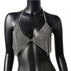 Rhinestone Chain Bralette Body Jewelry Top