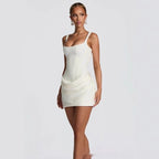 Graceful Tube Top Shoulder Strap Dress