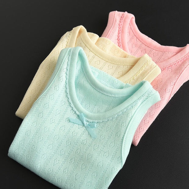 Lightweight Summer Mesh Cotton Tank Top for Girls