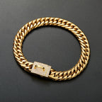 Golden Stainless Steel Cuban Chain Dog Collar