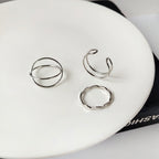 Korean Style Dual-Layer Cross Design Ring