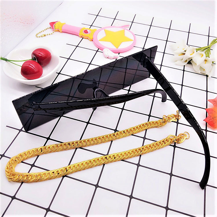Rectangle Mosaic Reflective Sunglasses