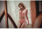 Women's Pink Halter Wrap High-Waist Two-Piece Swimsuit