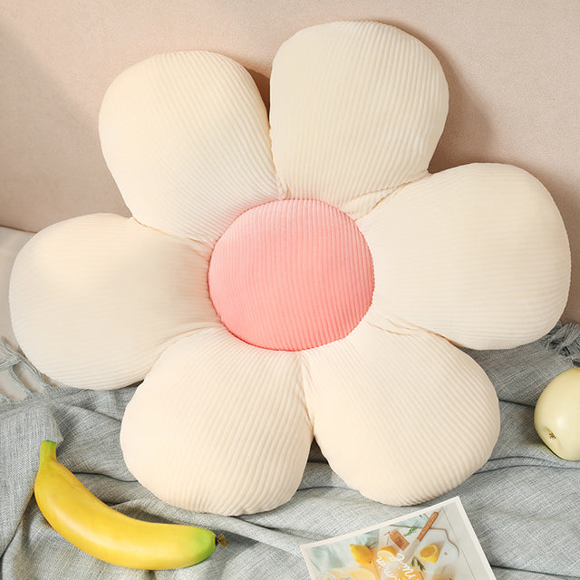 Soft Cartoon Flower Plush Pillow - Decorative Home Cushion