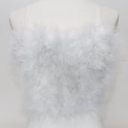 Furry Camisole Women's Feather Tube Top for Christmas