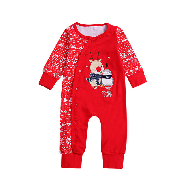 Christmas Reindeer Print Baby Romper