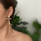 Satin Finish Cross Earrings | Christian Jewelry