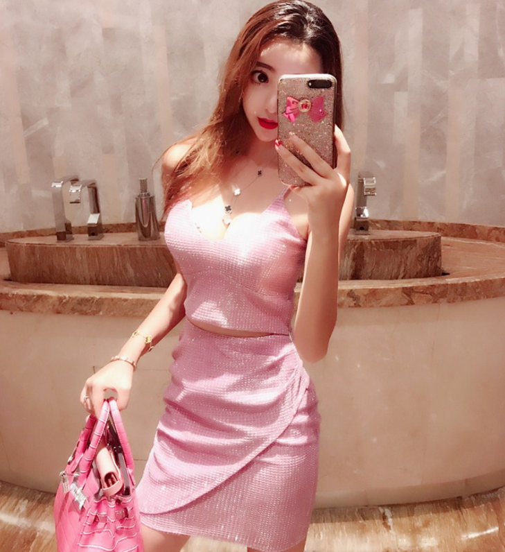 Glittery Camisole and Bodycon Skirt Set