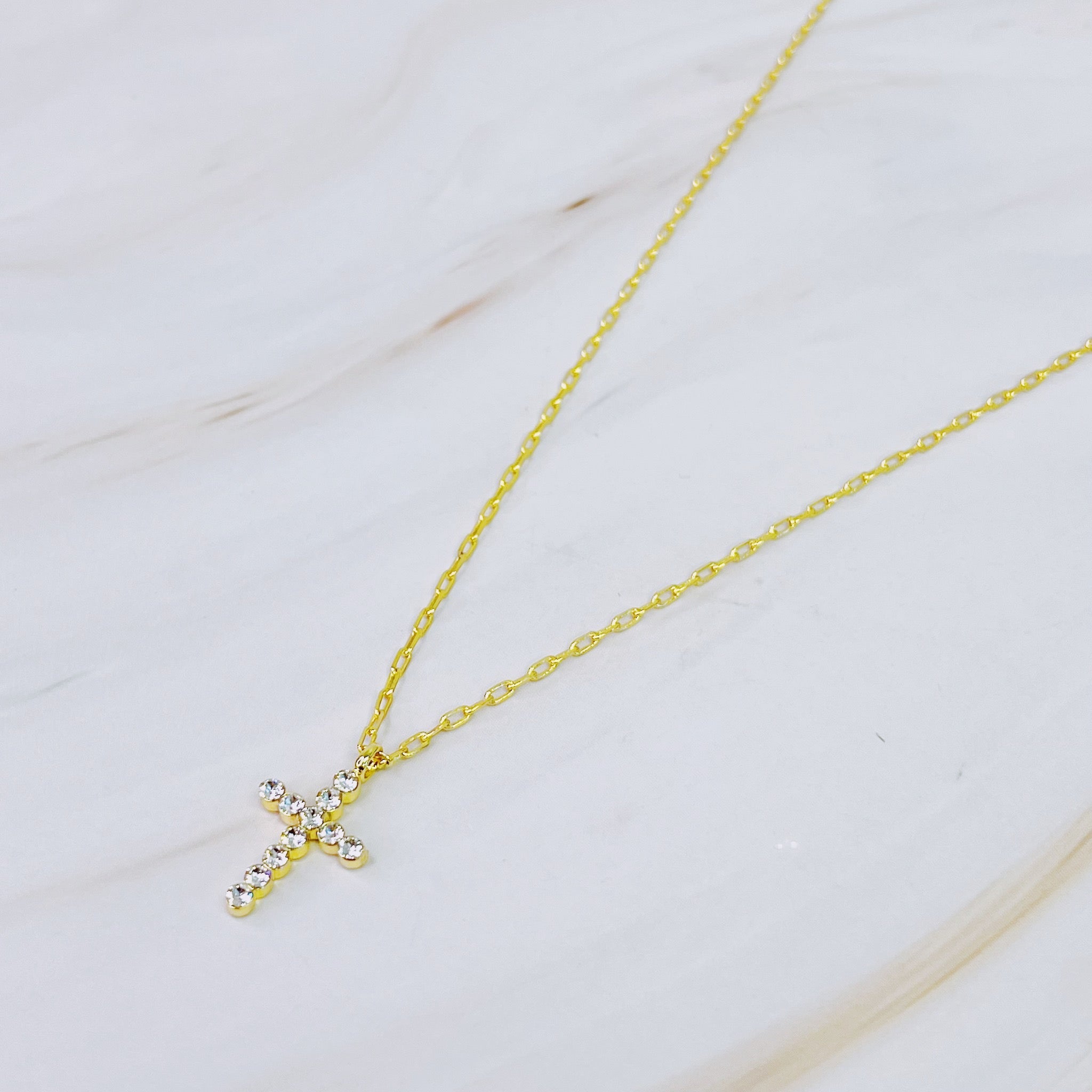 Crystal Cross Pendant Necklace