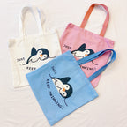 Just Keep Swimming Penguin Canvas Tote Bag