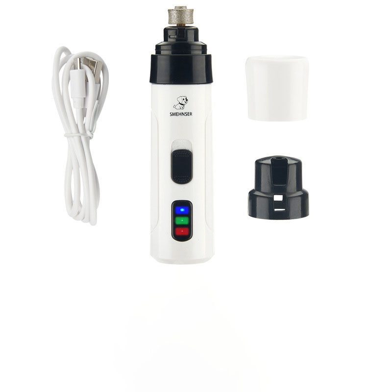 Electric Pet Nail Grinder USB Rechargeable Quiet Dog Cat Nail Trimmer with Replaceable Grinding Heads