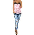 Satin Lace-Trim Camisole Top