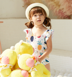 Girls' Pineapple Print Ruffle One-Piece Swimsuit