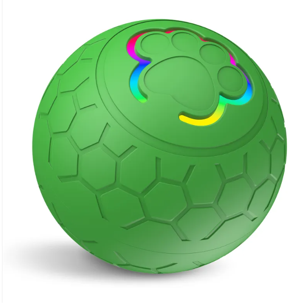 Interactive Smart Pet Ball, Automatic Rolling & Jumping LED Dog Cat Toy, Rechargeable Motion-Activated Silicone Play Ball