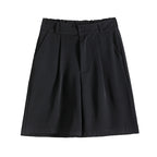 Black High-Waisted Loose Fit Summer Shorts for Women