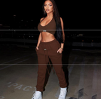 Halter Crop Top and Jogger Pants Set