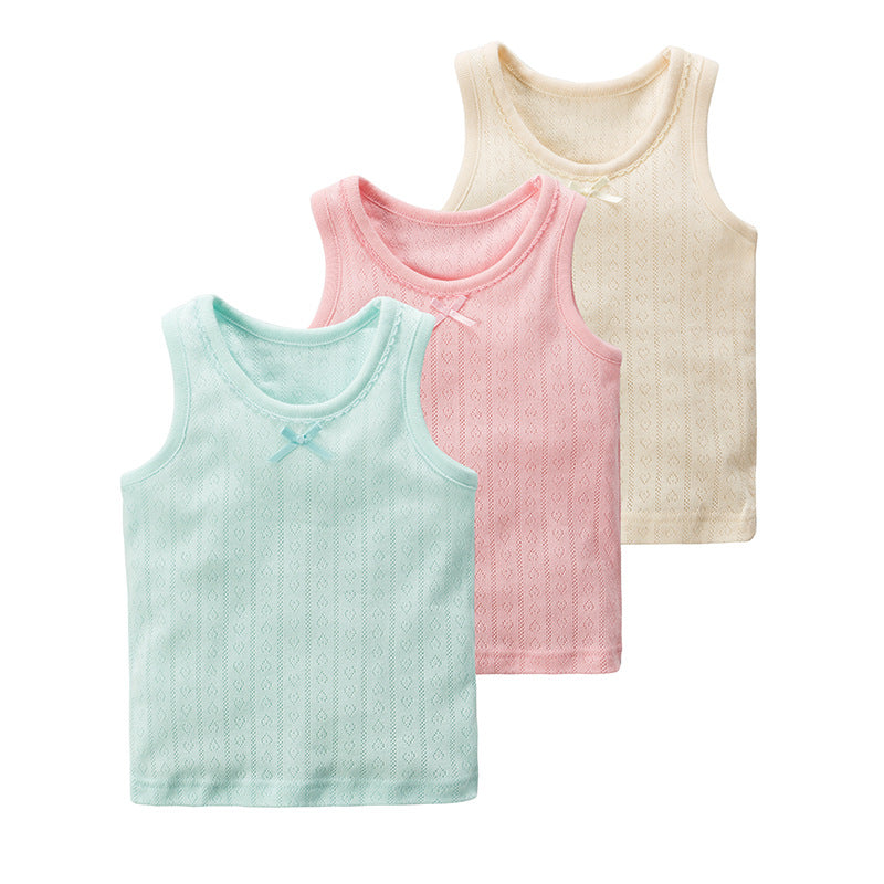 Lightweight Summer Mesh Cotton Tank Top for Girls