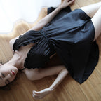 Summer Women's Silk Satin Backless Nightwear Set