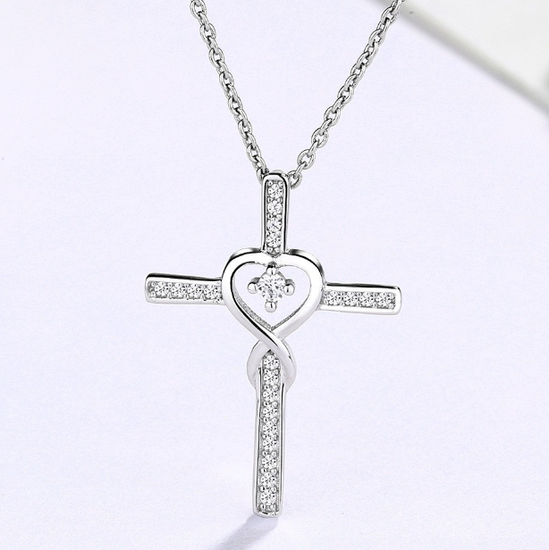 Silver Infinity Cross Necklace
