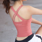 Sports Bra with Beautiful Back Design and Tank Top