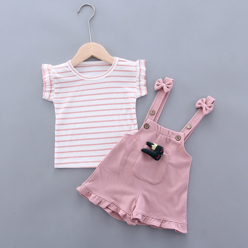 Cute Summer Outfit for Girls - 2Pcs T-Shirt & Shorts