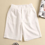 Loose High Waist Women's Cotton Shorts Trousers