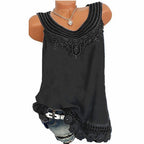 Lace Multicolor Sleeveless Women's Tank Top