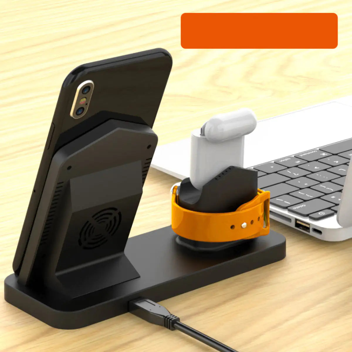 Island Of Power 3 In 1 Wireless Multicharger Charge Your Watch Airpod And Phone | Accessory