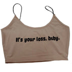 Women's Fashion Letter Print Tank Top T-Shirt