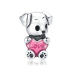 Silver Opal Paw Print Charm Bead