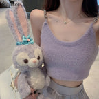 Purple Camisole Chain Crop Top - Korean Style for Women